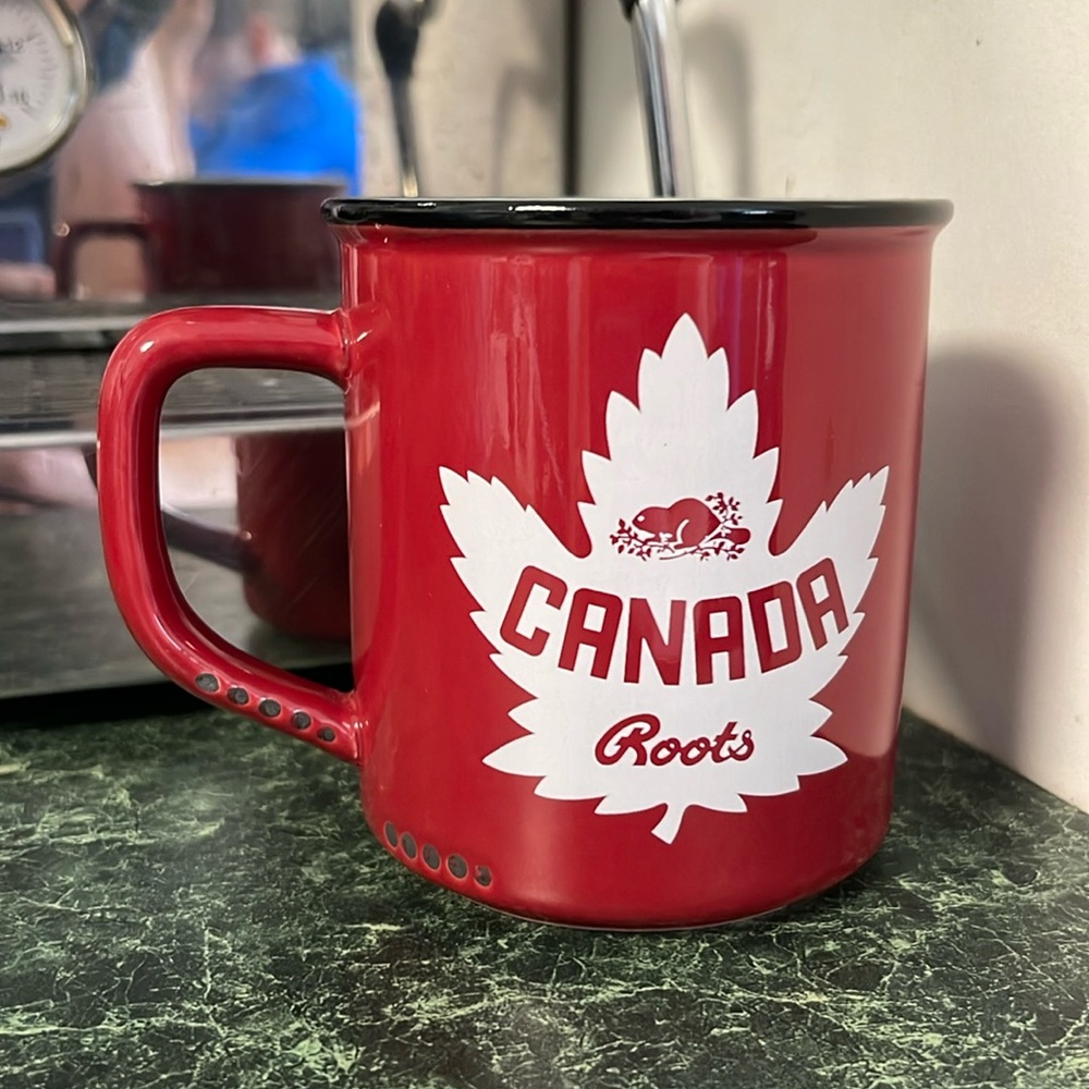 Roots Canada Red ceramic Cup